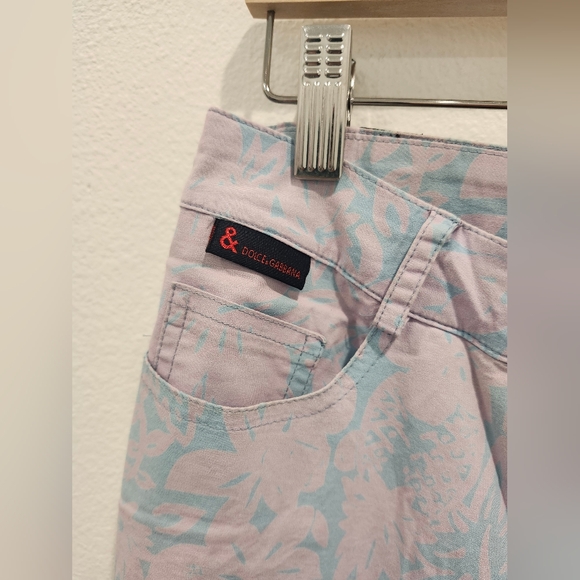 RARE DOLCE & GABBANA BLUE PURPLE PANTS SZ 42 MEDIUM TROPICAL VINTAGE LUXURY - Picture 4 of 7